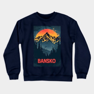 Pirin Peaks & Bansko Bliss: A Mountain Silhouette Crewneck Sweatshirt